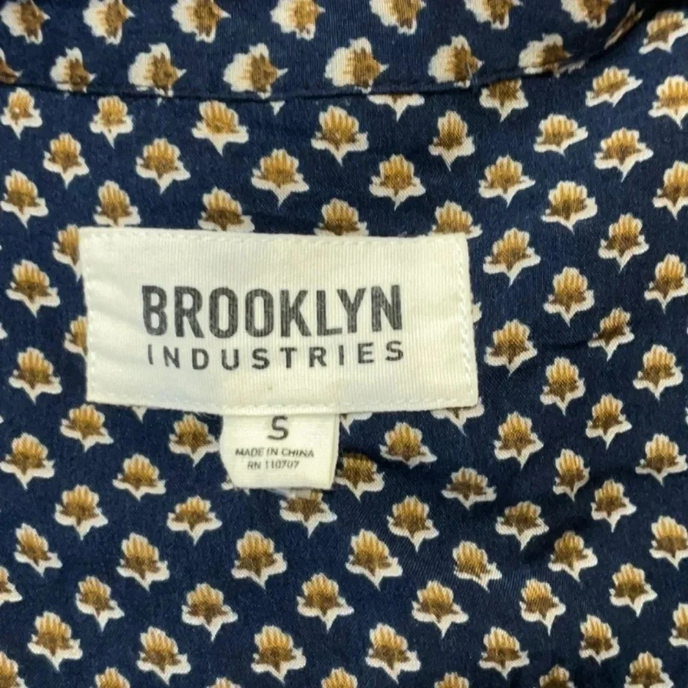Brooklyn Industries V Neck Tunic Dress Navy Print SMALL - Picture 12 of 12